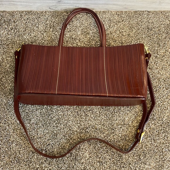 Vintage CEM Brown Leather 80's/90's Shoulder Handled Crossbody Handbag - Picture 11 of 14